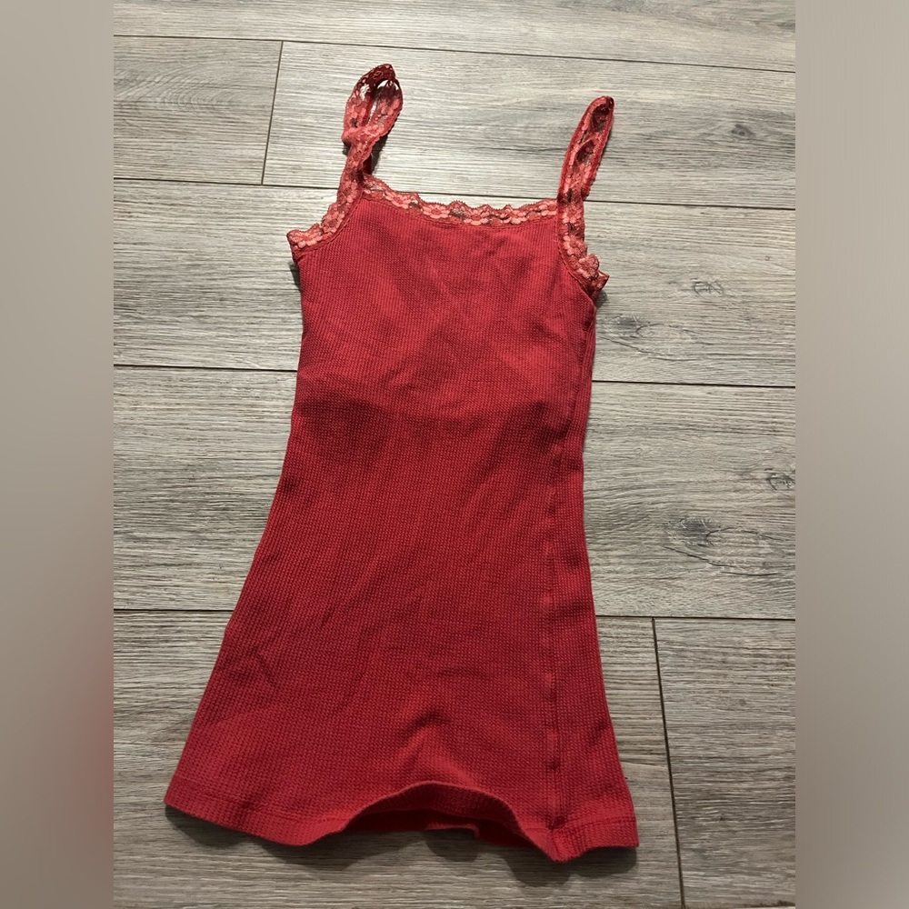 Red laced top